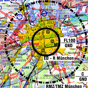 Sicherheitskonferenz: ED-R und TMZ über dem Münchner Zentrum